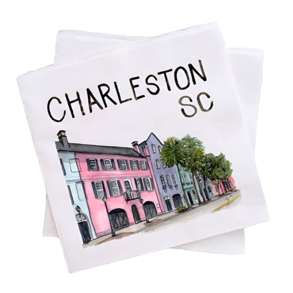 Charleston Rainbow Row Cocktail Napkins