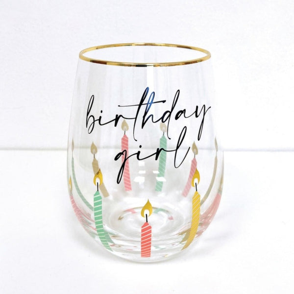 Birthday Girl Stemless Wine Glass
