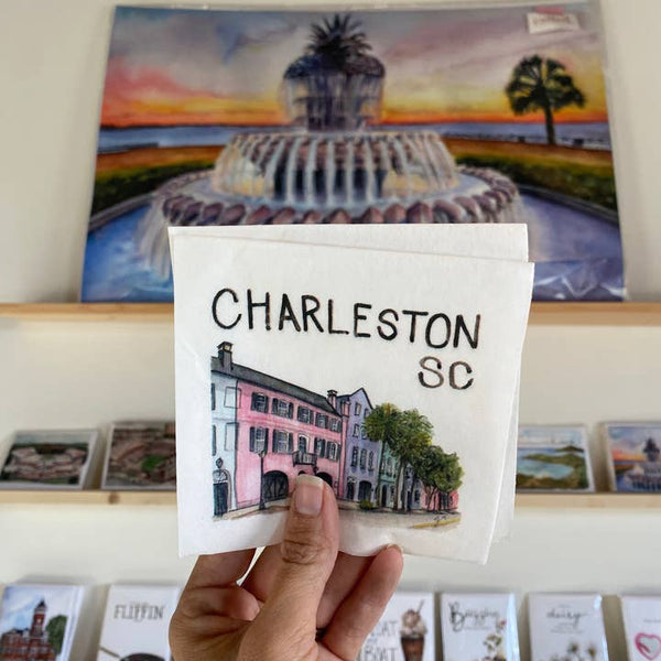Charleston Rainbow Row Cocktail Napkins