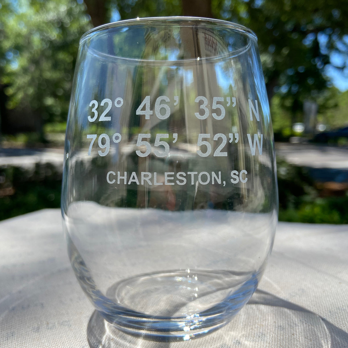 Charleston Skyline Stemless Wine Glass