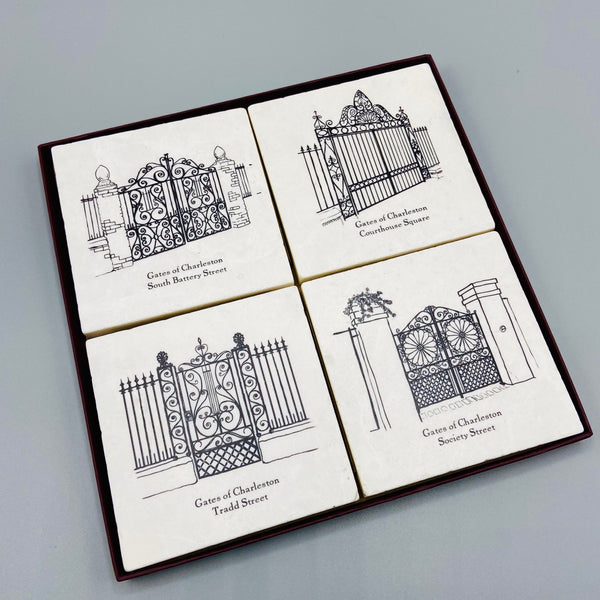 Charleston Gates Marble Coaster Set