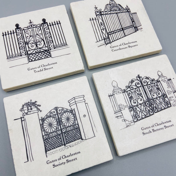 Charleston Gates Marble Coaster Set