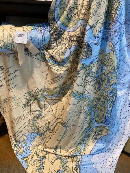 Charleston Nautical Map Throw