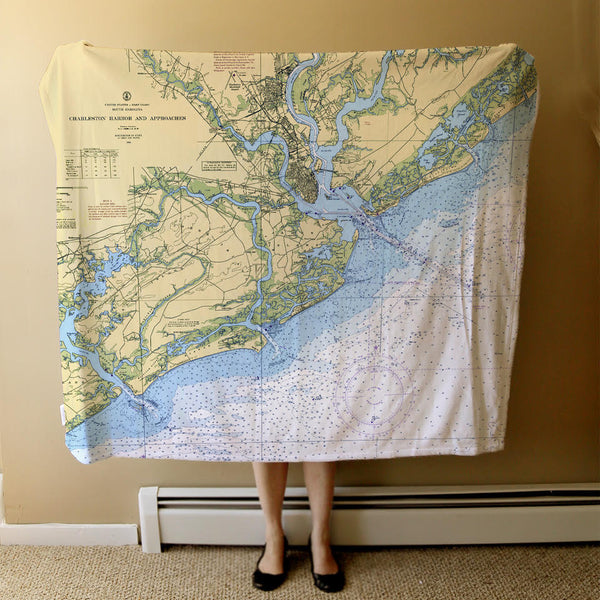 Charleston Nautical Map Throw