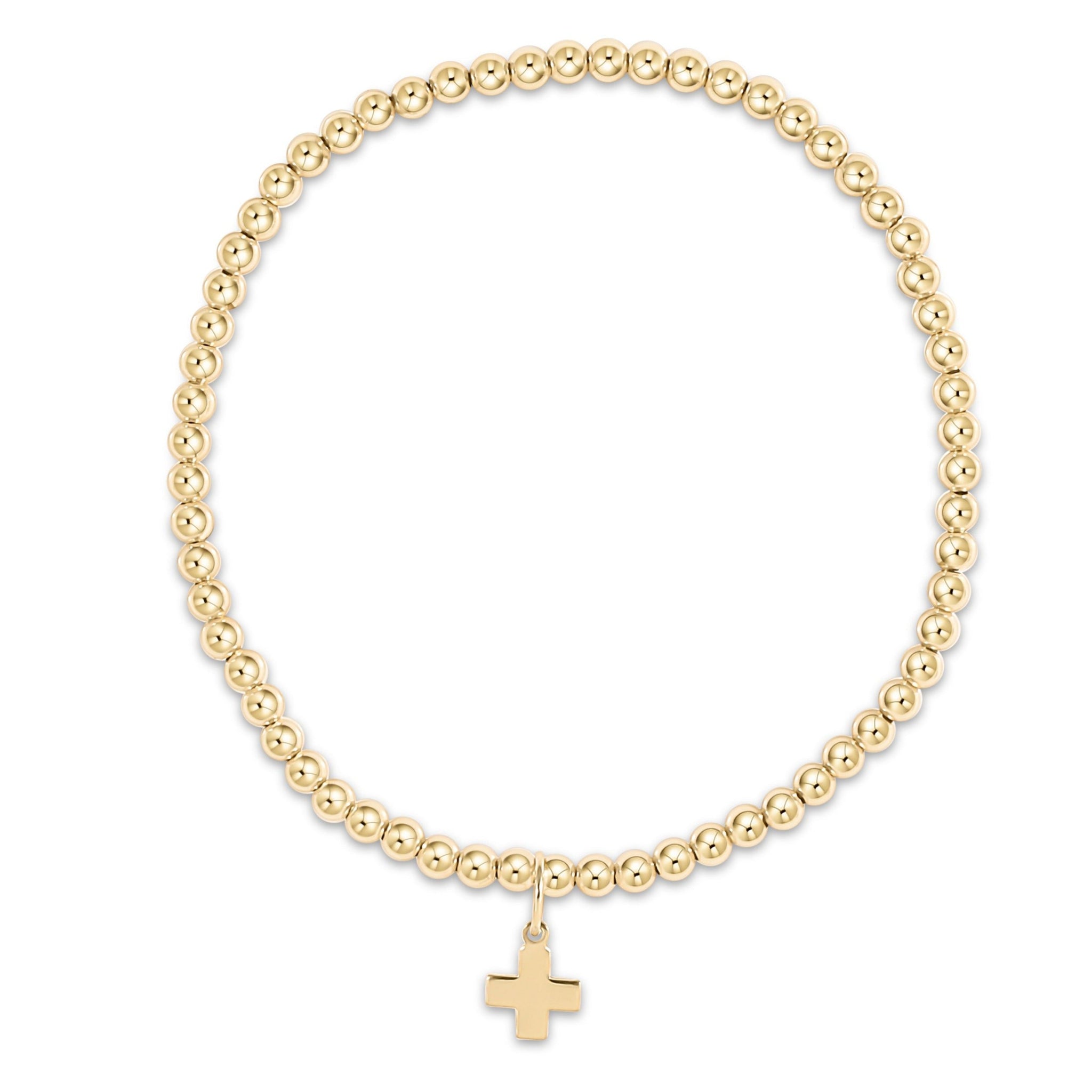 enewton 3mm Gold Cross Charm Bracelet