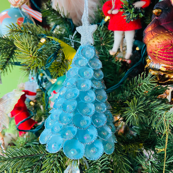 Glitter Clamshell Iridescent Tree Ornament