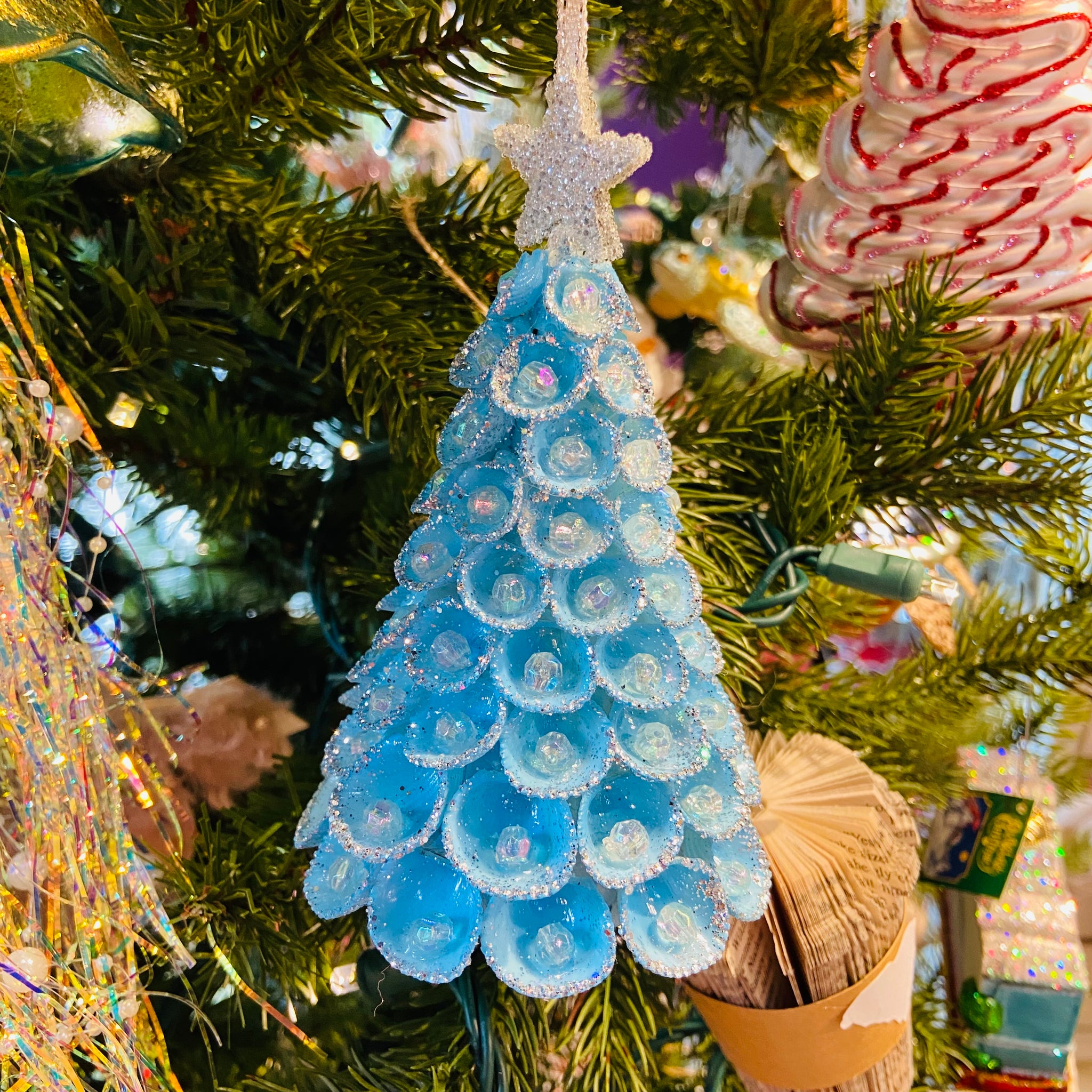 Glitter Clamshell Iridescent Tree Ornament