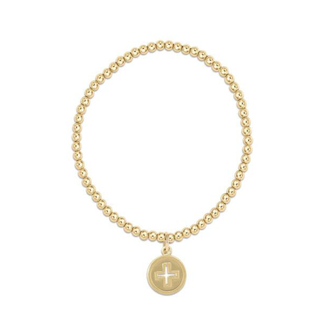 enewton Signature Cross Disc Charm Gold Bracelet