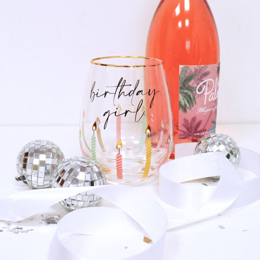 Birthday Girl Stemless Wine Glass