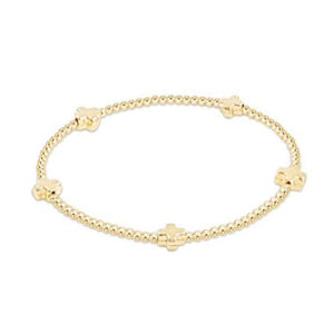 enewton Small Signature Cross Pattern Gold Bracelet