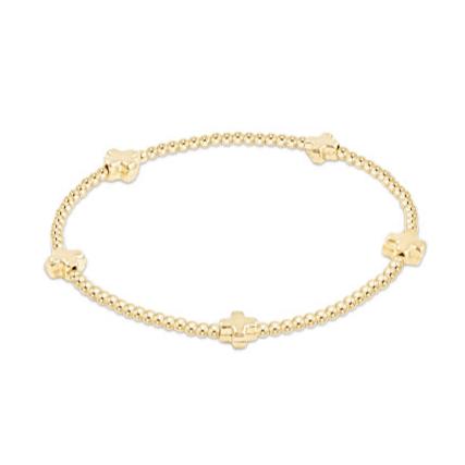 enewton Small Signature Cross Pattern Gold Bracelet