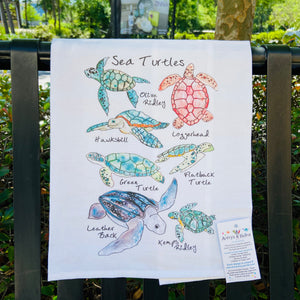 Sea Turtles Watercolor Towel