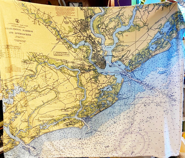 Charleston Nautical Map Throw