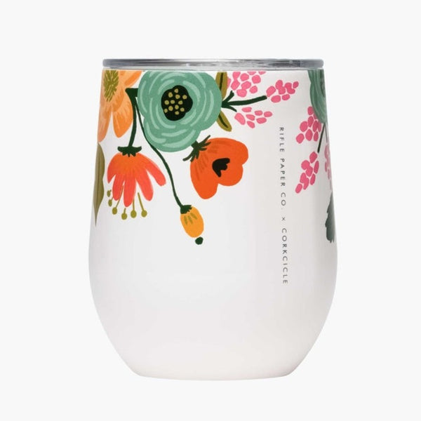 Rifle Paper Co. Floral Cream Stemless Wine Cup