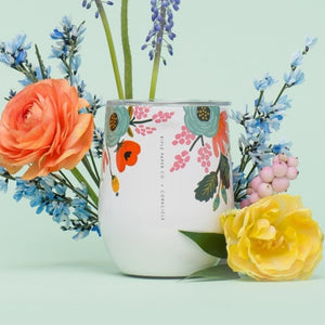 Rifle Paper Co. Floral Cream Stemless Wine Cup